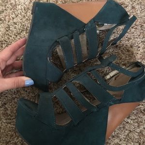 jade green heels/wedges